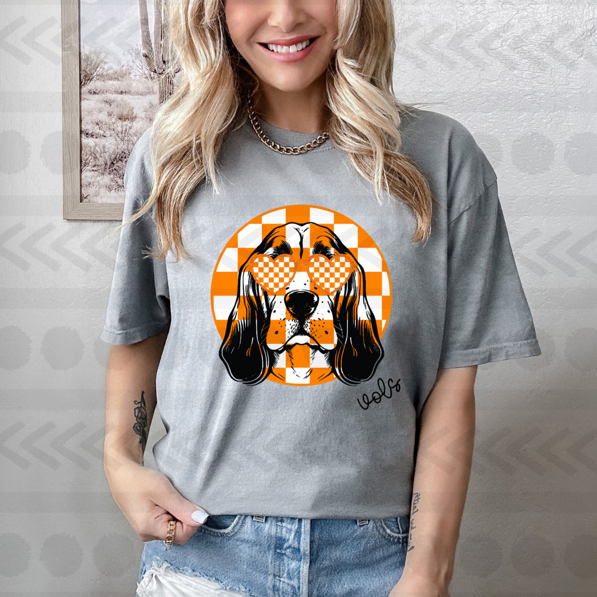 Smokey checkered circle 14286 DTF transfer