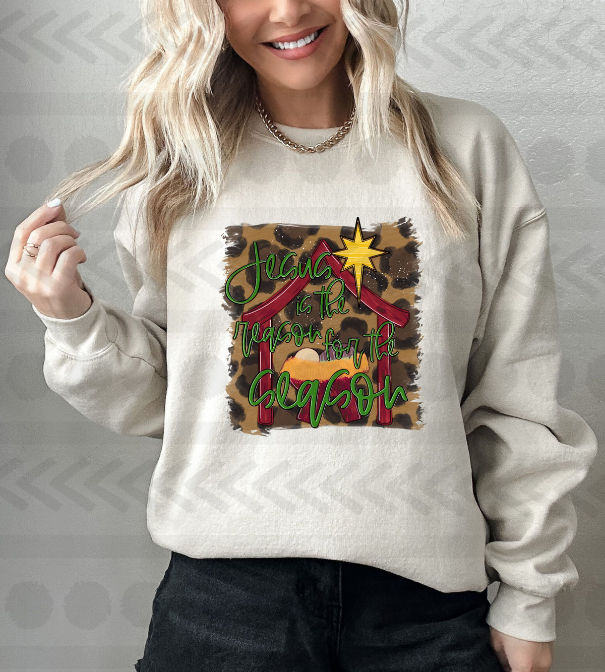 Jesus is the reason for the season leopard background 14334 DTF Transfer