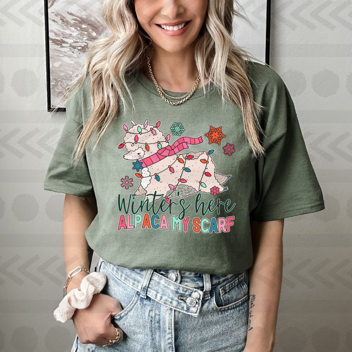 Winter's here alpaca my scarf 14342 DTF Transfer