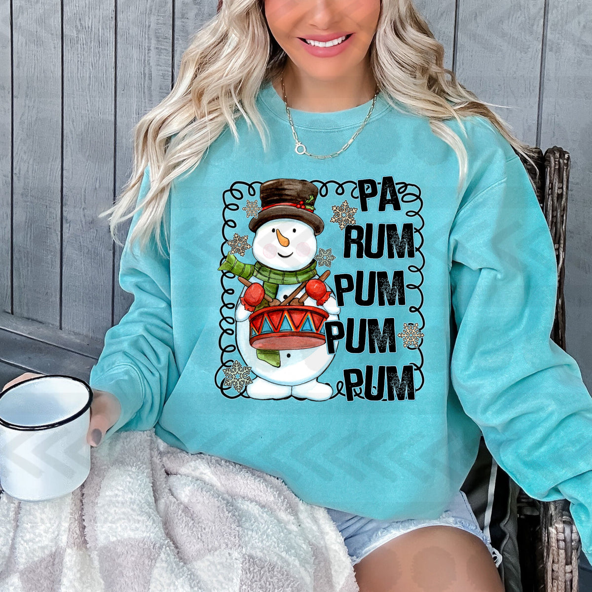 Pa rum pum pum pum snowman with drum 14380 DTF Transfer
