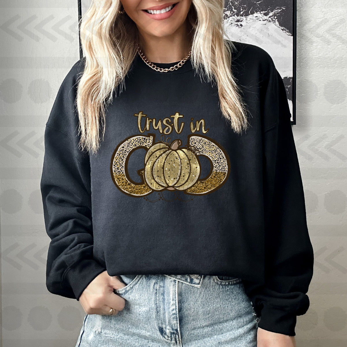 Trust in God gold pumpnkin 14326 DTF Transfer