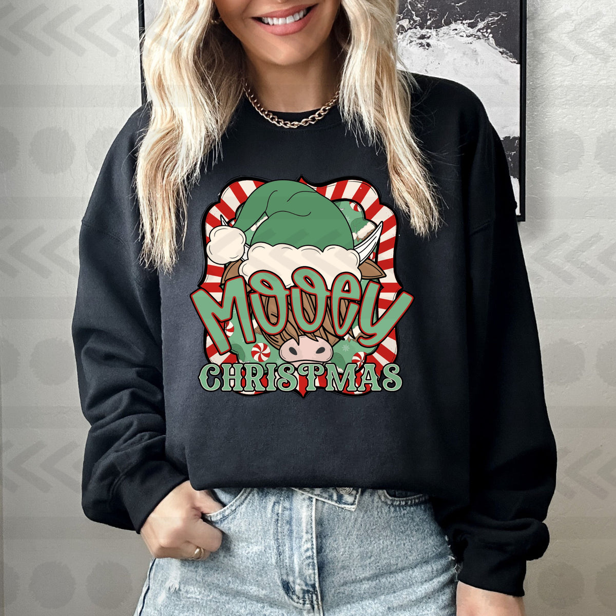 Mooey christmas candycane square 14344 DTF Transfer