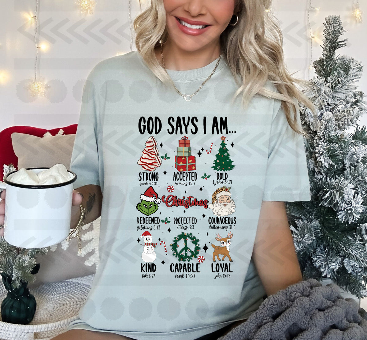 God says i am CHRISTMAS 14413 DTF Transfer