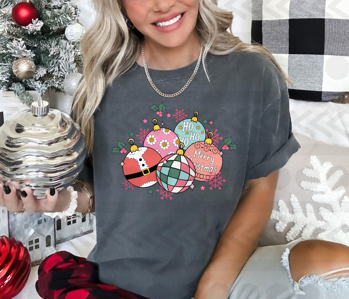 Ho ho ho and merry christmas ornaments 14366 DTF Transfer