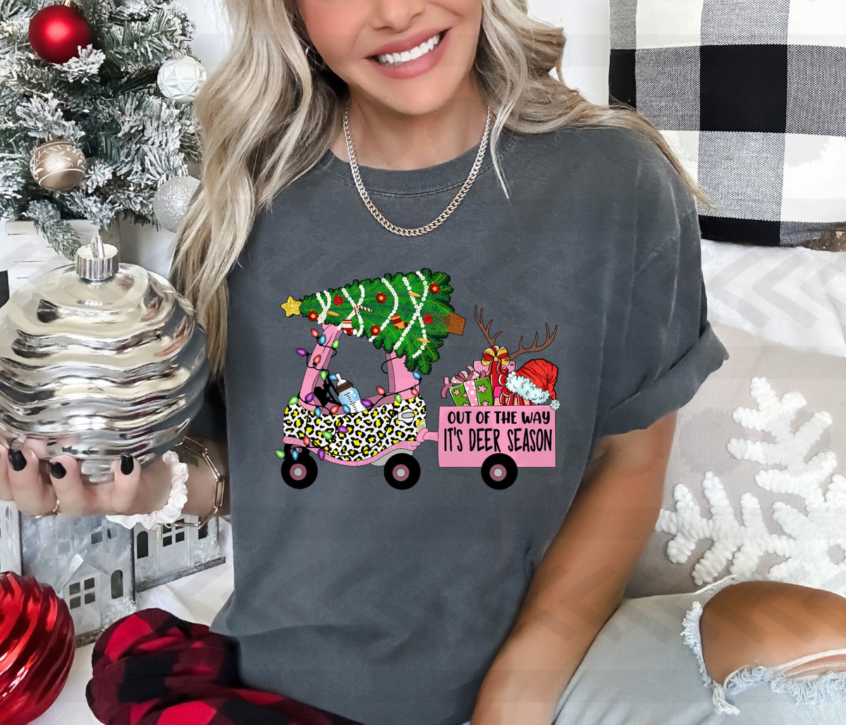 Out of the way its deer season leopard coupe 14360 DTF Transfer