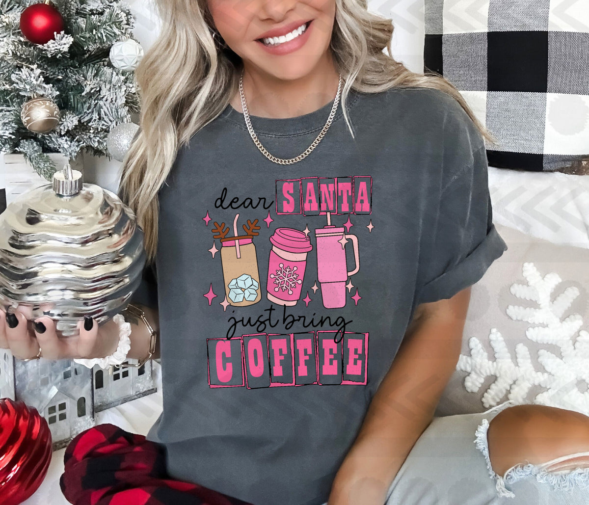 Dear santa just bring coffee (cups) 14371 DTF Transfer