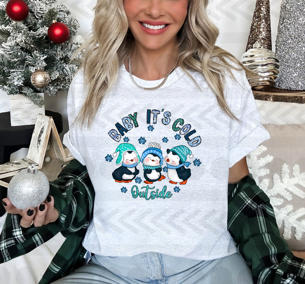 Baby its cold outside 3 penguins 14475 DTF Transfer