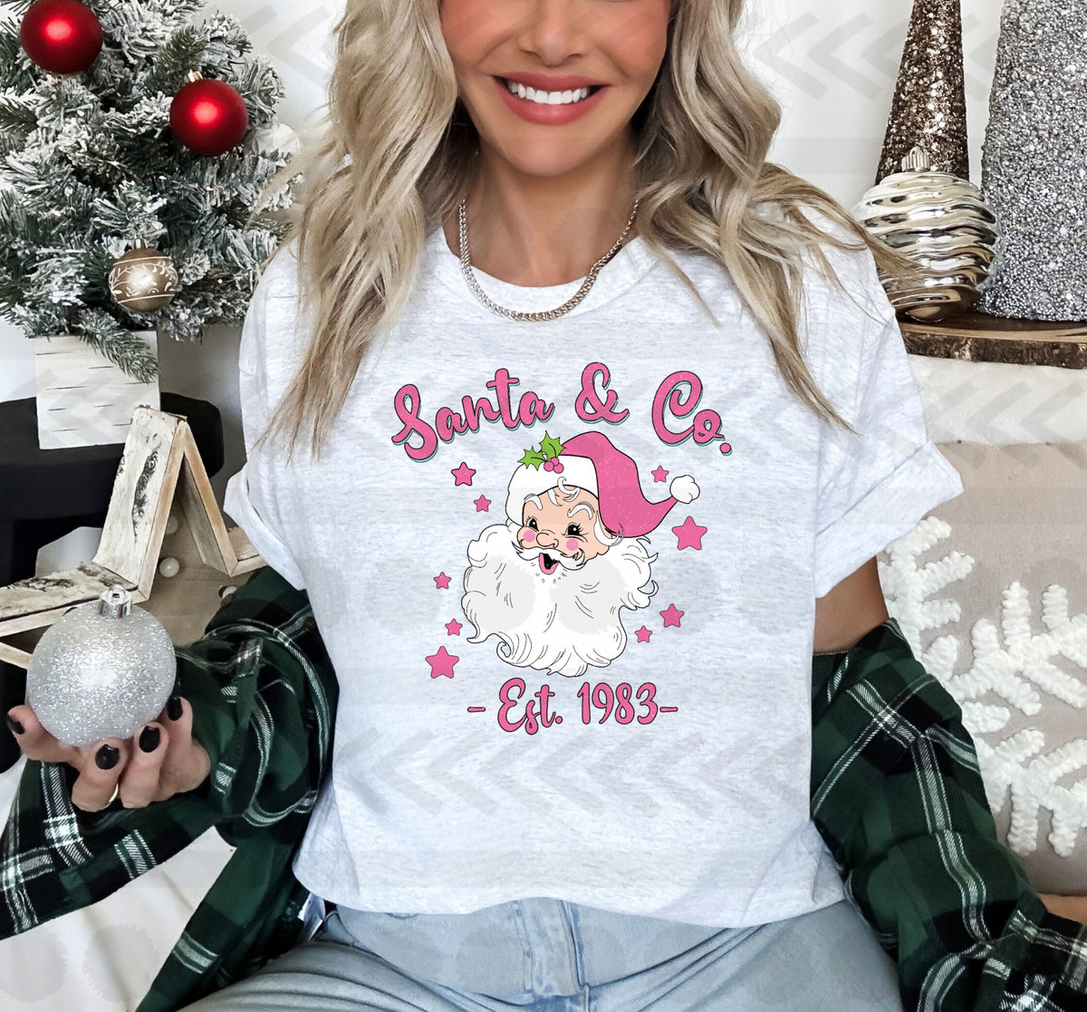 Santa and co pink santa  14772 DTF transfer