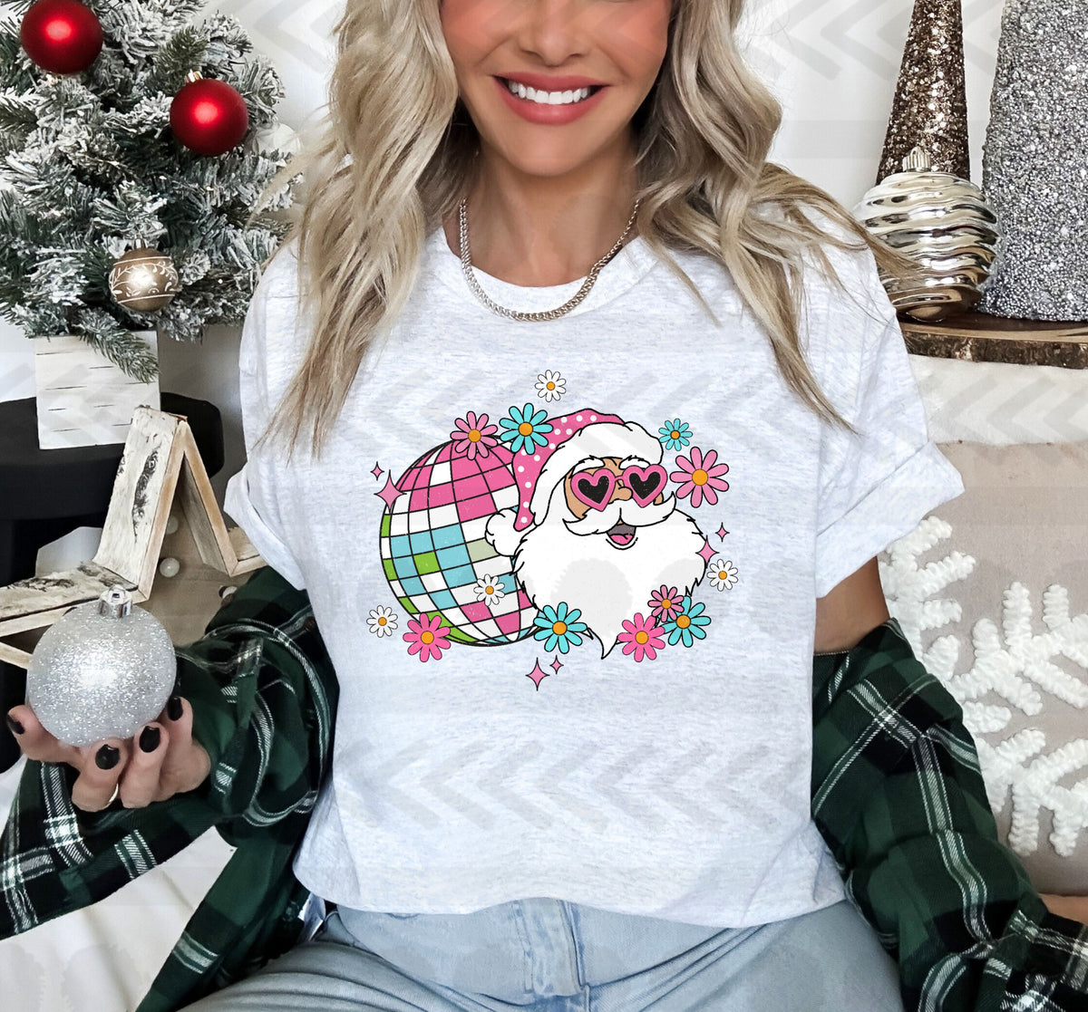Mirrorball retro santa 14773 DTF transfer