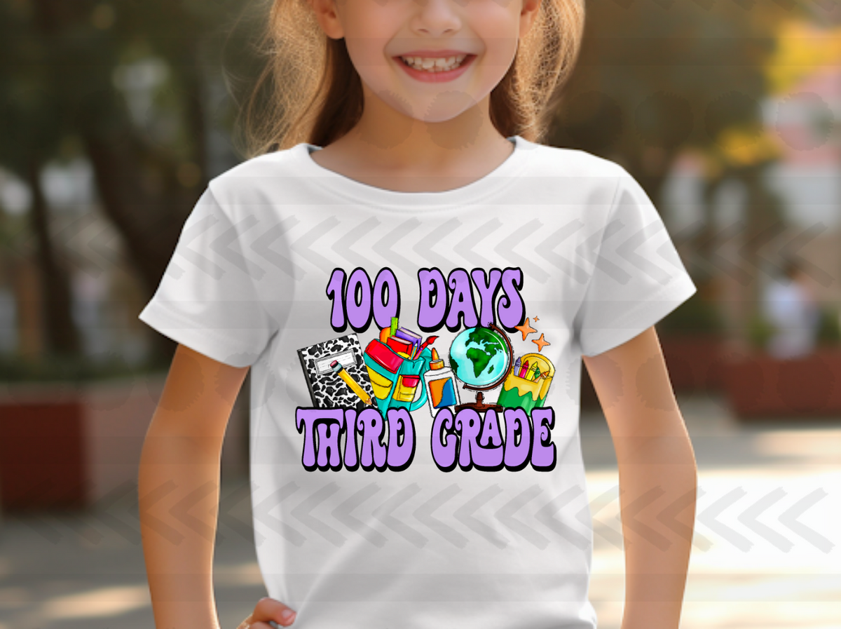 100 days third grade PURPLE 14570 DTF Transfer