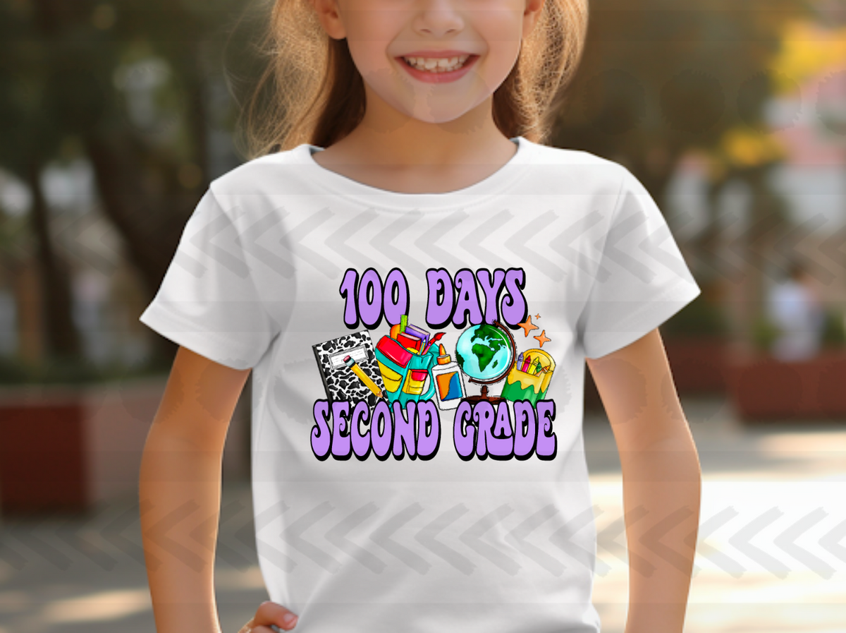 100 days second grade PURPLE 14568 DTF Transfer