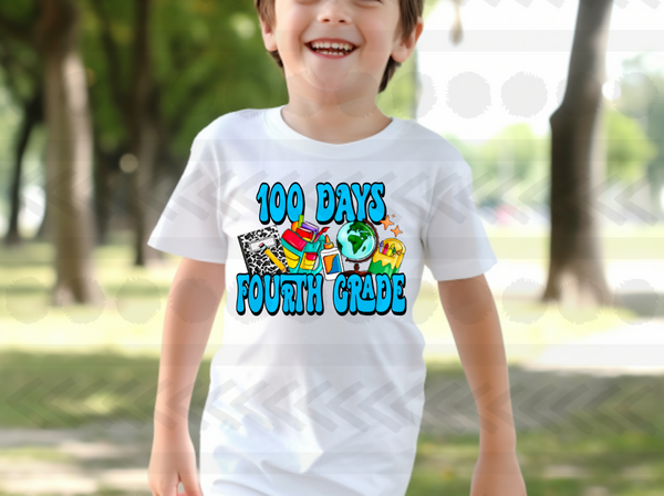100 days fourth grade BLUE 14579 DTF Transfer