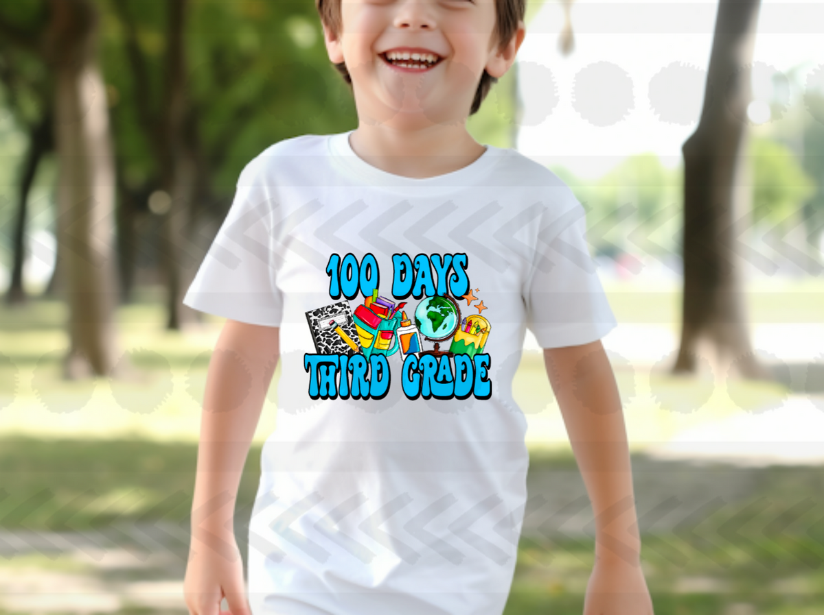 100 days third grade BLUE 14578 DTF Transfer
