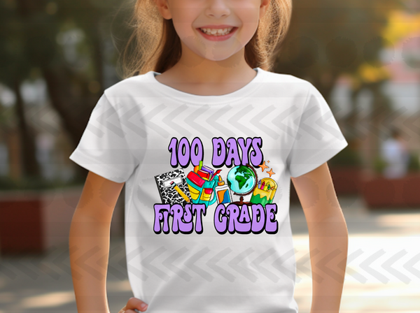 100 days first grade PURPLE 14572 DTF Transfer