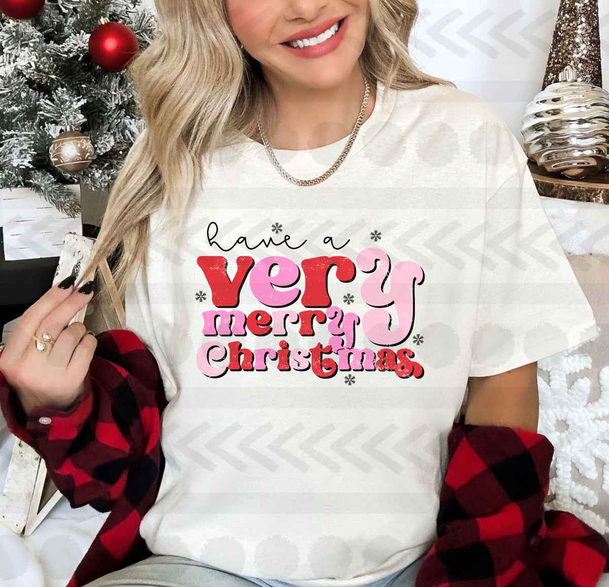 Have a very merry Christmas PINK RED 14788 DTF transfer