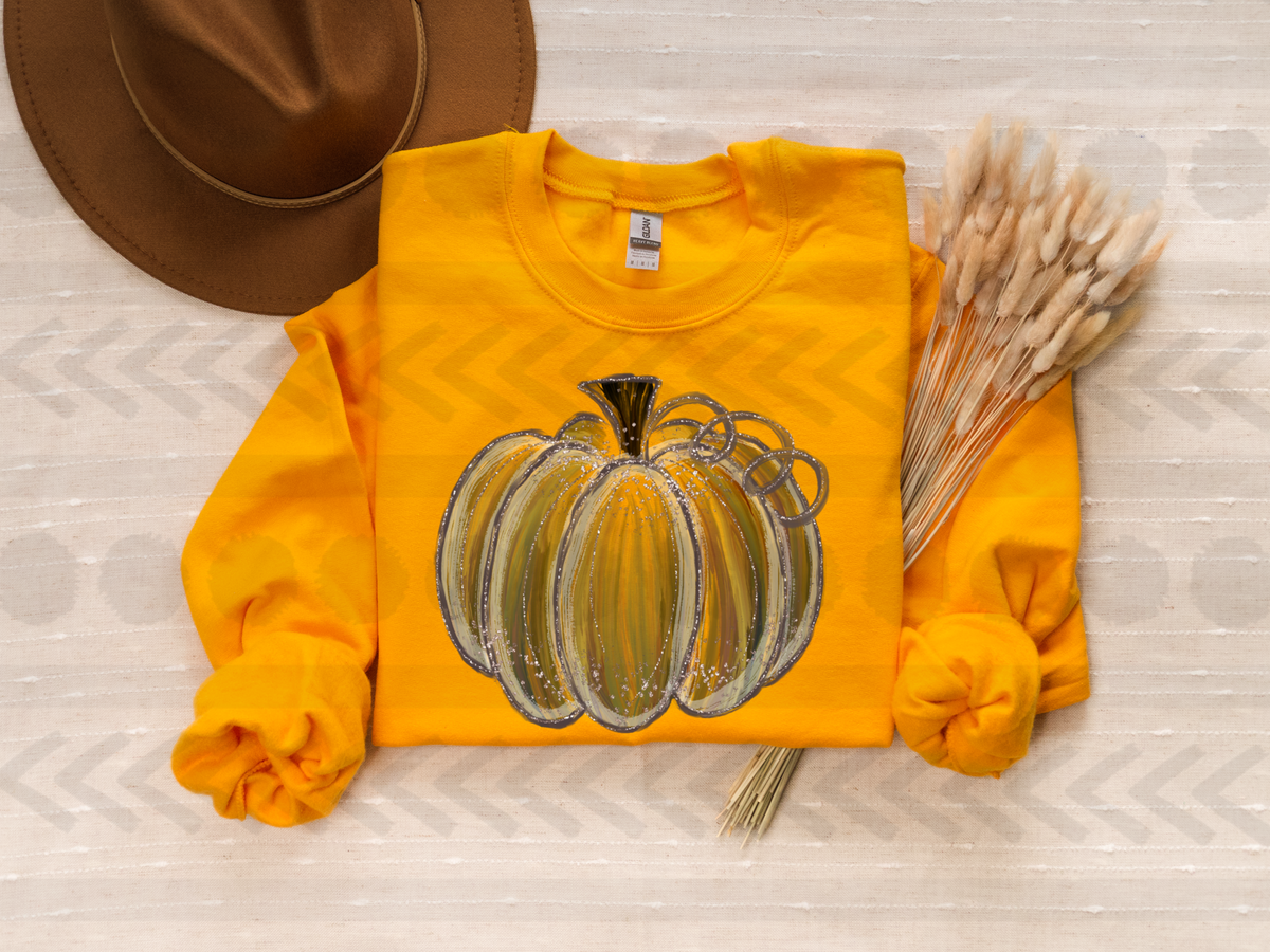 Glitter pumpkin brush strokes 14771 DTF transfer