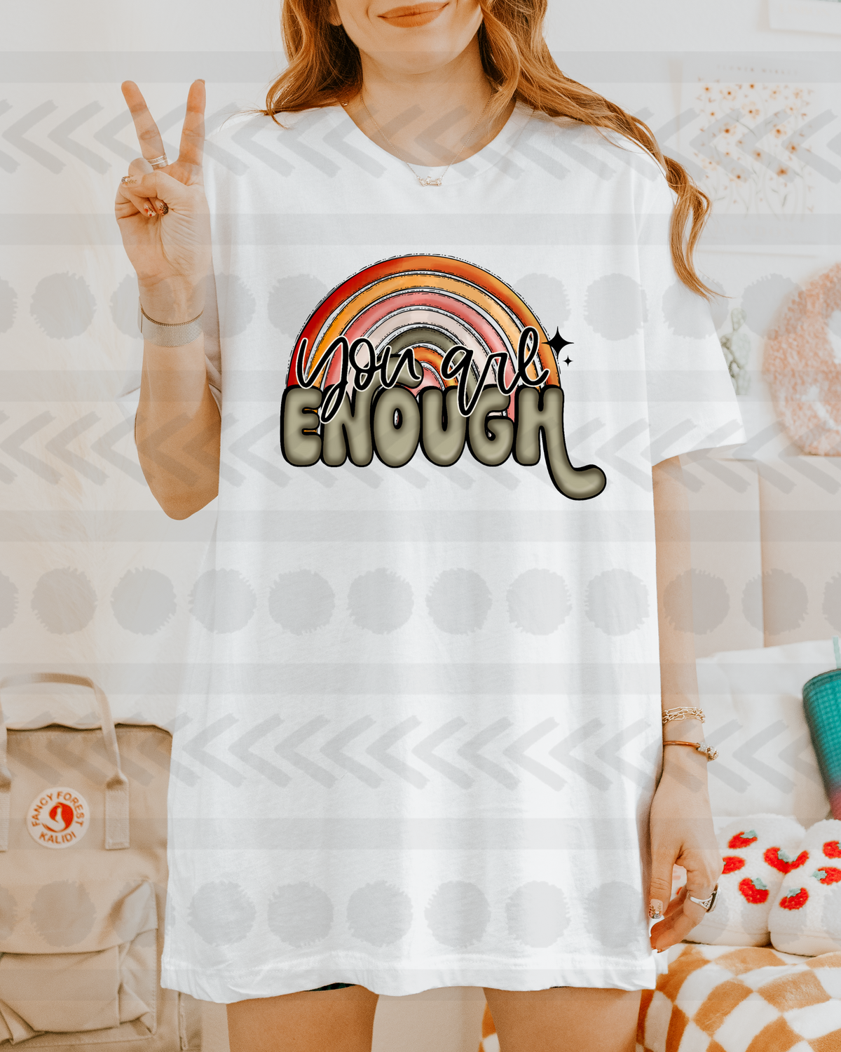 You are enough muted colored rainbow 14465 DTF Transfer