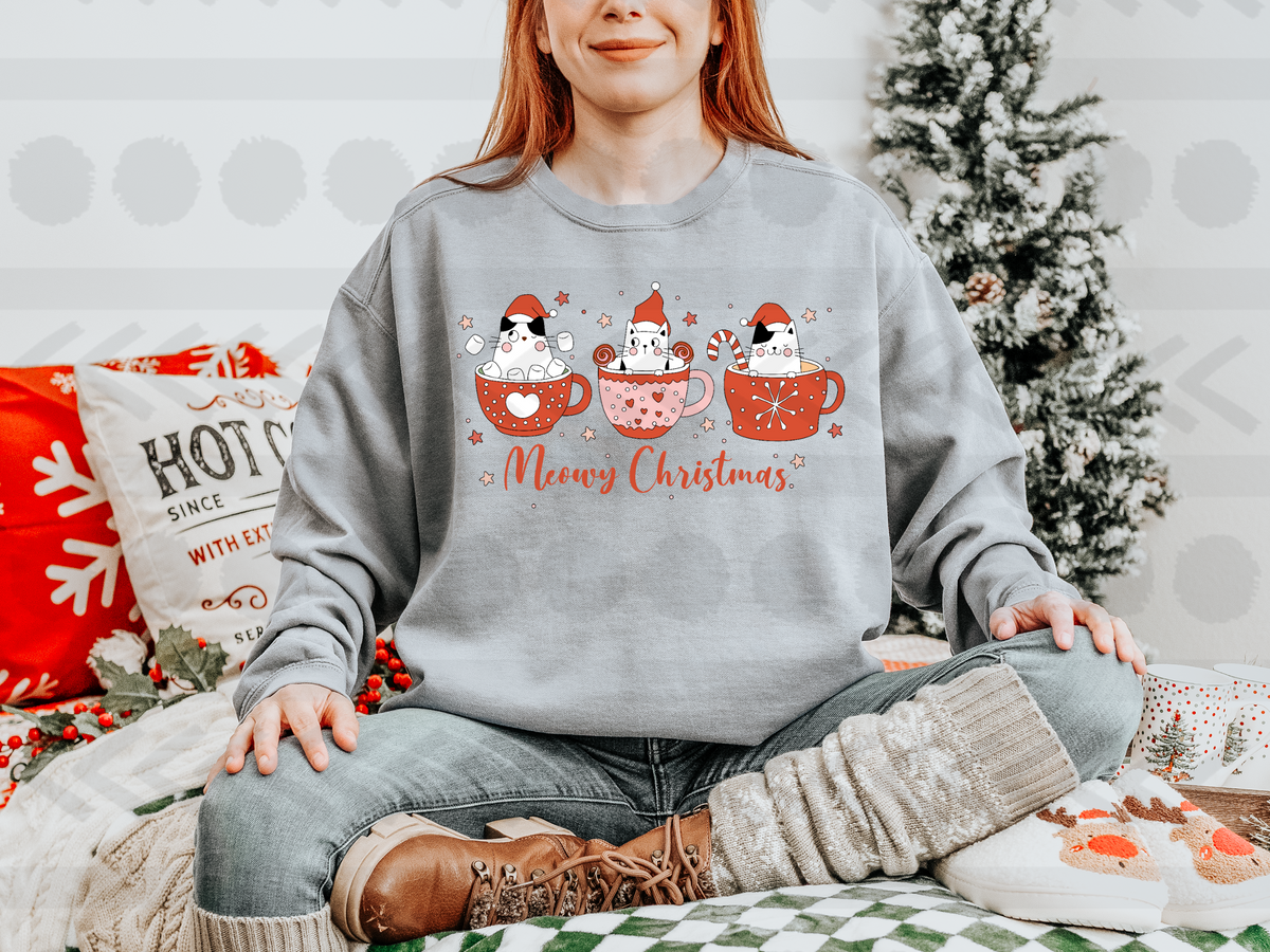 Merry christmas red cat cups 14477 DTF Transfer