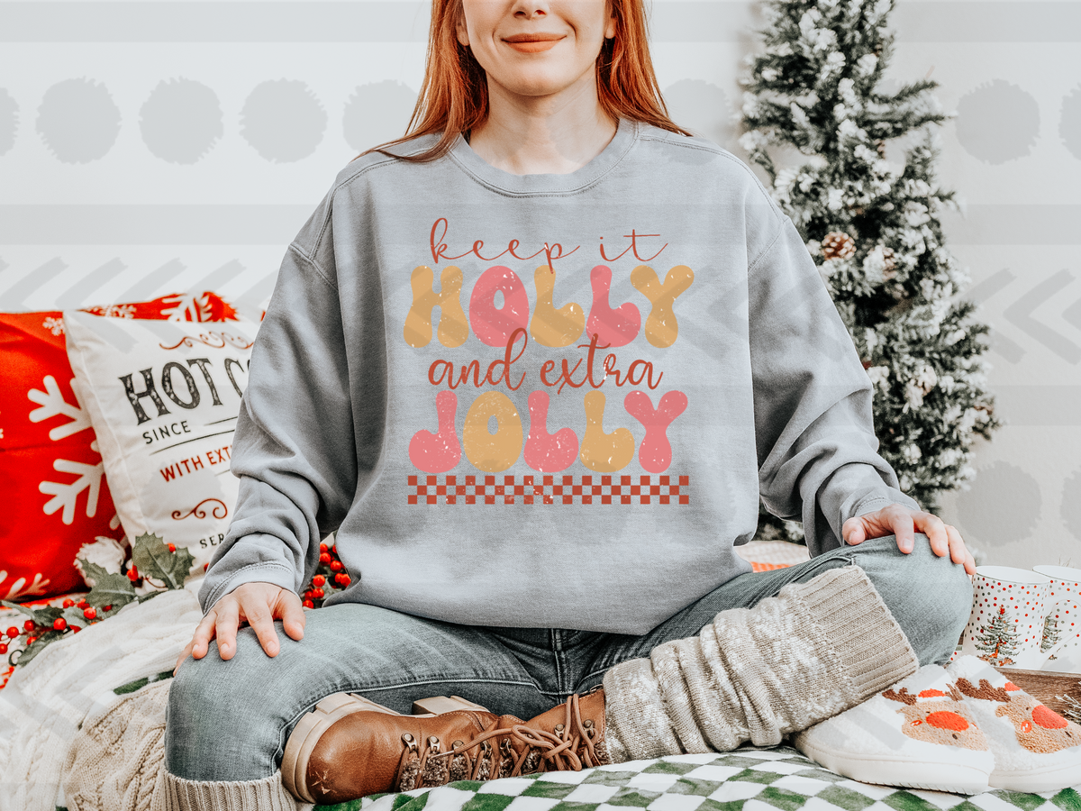 Keep it holly and extra jolly 14472 DTF Transfer