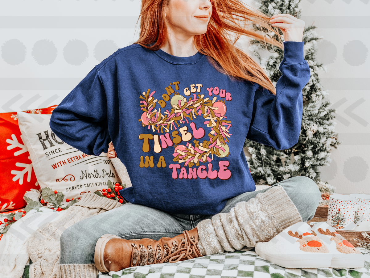 Dont get your tinsel in a tangle brown and pink 14508 DTF Transfer