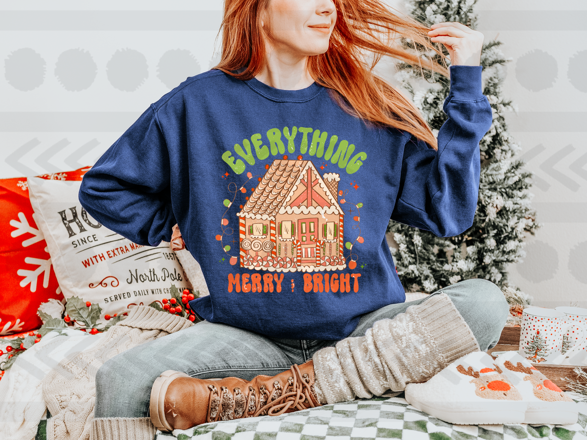 Everything merry and bright gingerbread house 14507 DTF Transfer