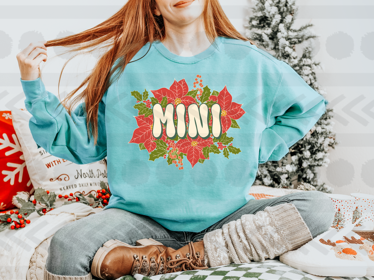 Mini red green floral bouquet 14525 DTF Transfer