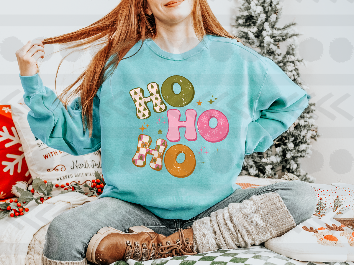 Ho ho ho tree and candy cane filled H  14515 DTF Transfer