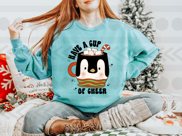 Have a cup of cheer penguin coffee cup 14512 DTF Transfer