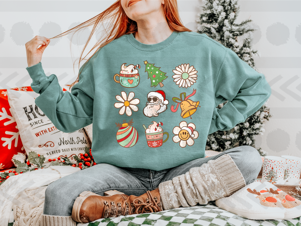 Flower and christmas collage 14533 DTF Transfer