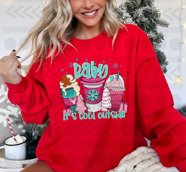 Baby its cold outside PINK drinks 14595 DTF Transfer