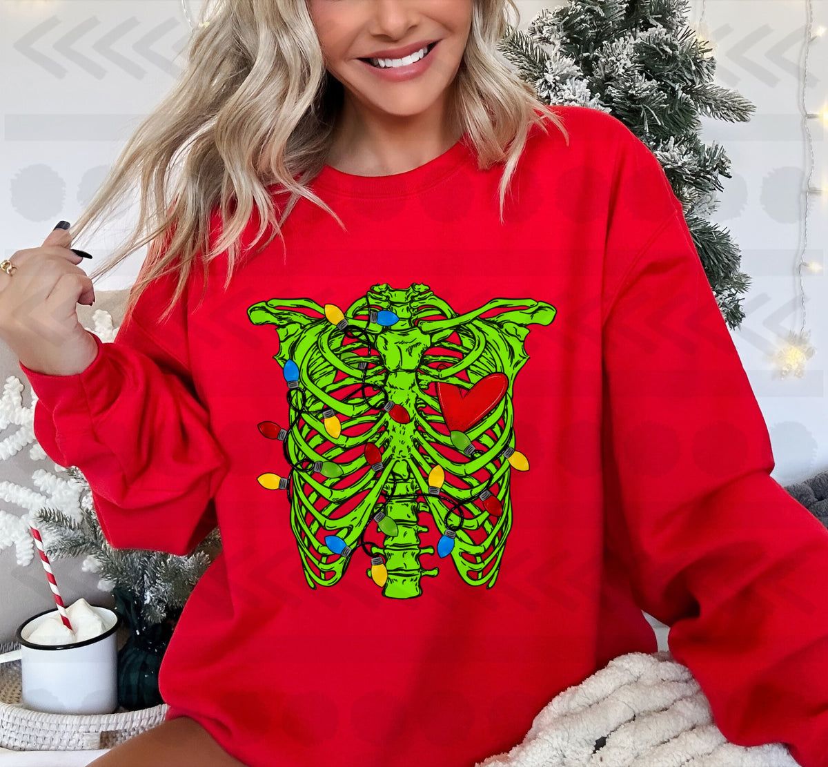 Green ribcage with lights 14608 DTF Transfer
