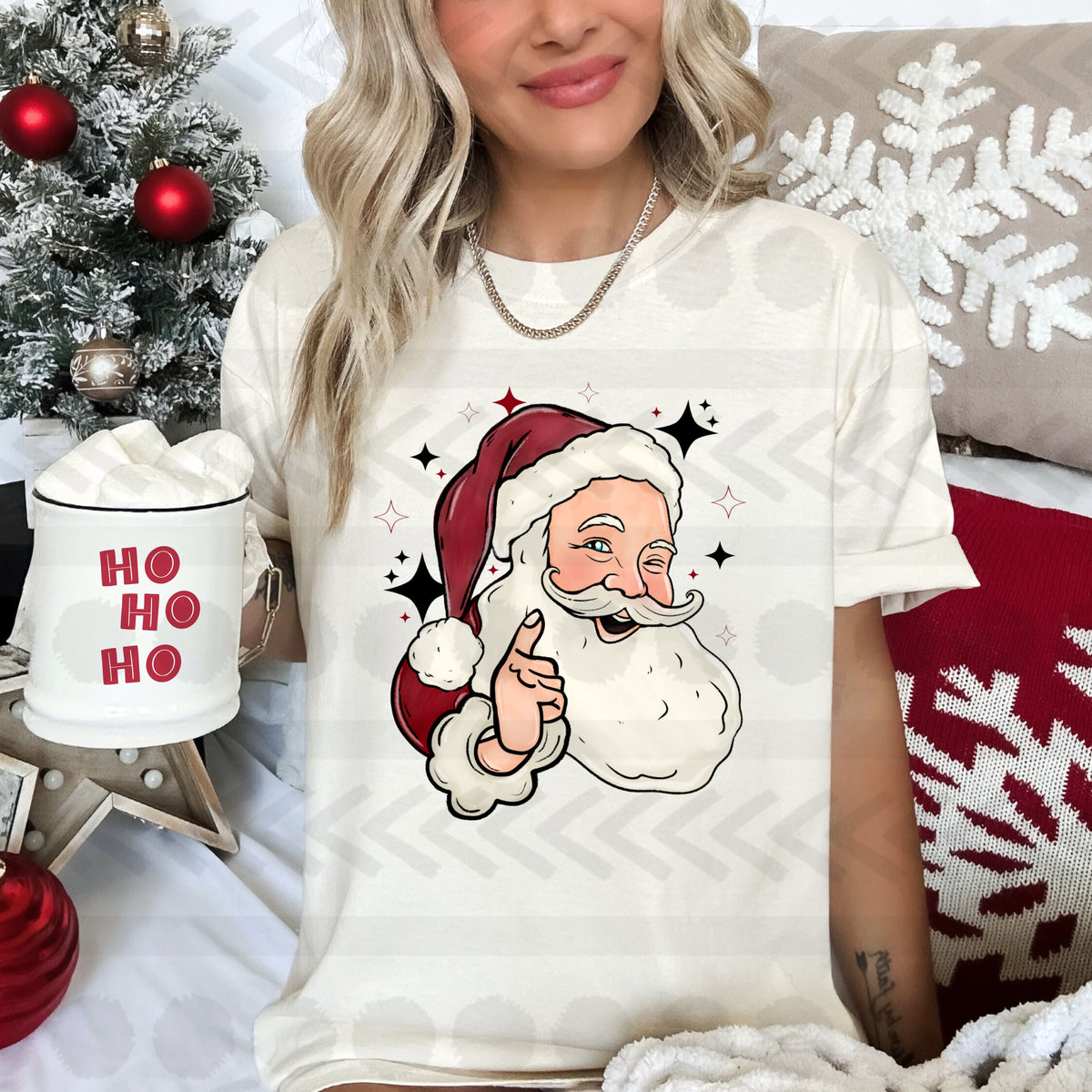 Winking santa 14683 DTF transfer