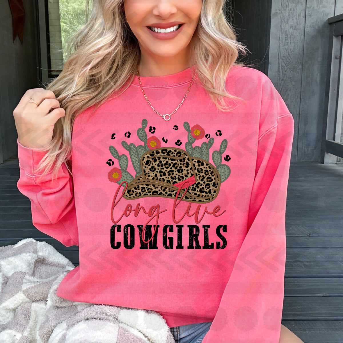Long live cowgirls leopard hat 14677 DTF transfer