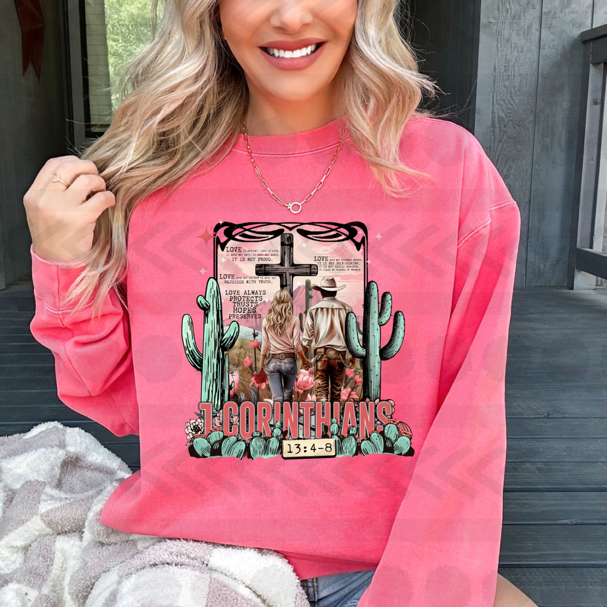 1 corinthians 13:4-8 western 14673 DTF transfer