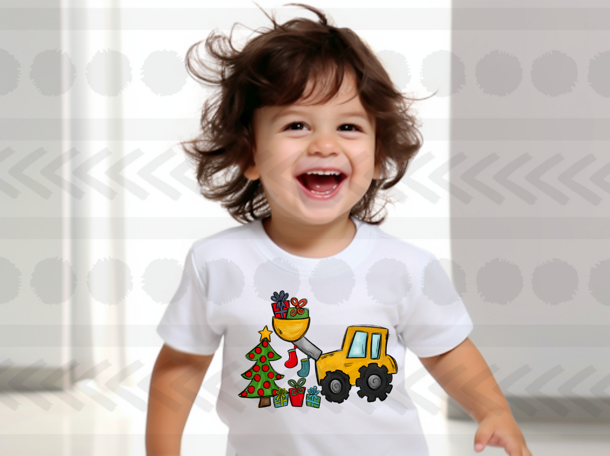 Tractor with christmas tree and gifts 14661 DTF transfer