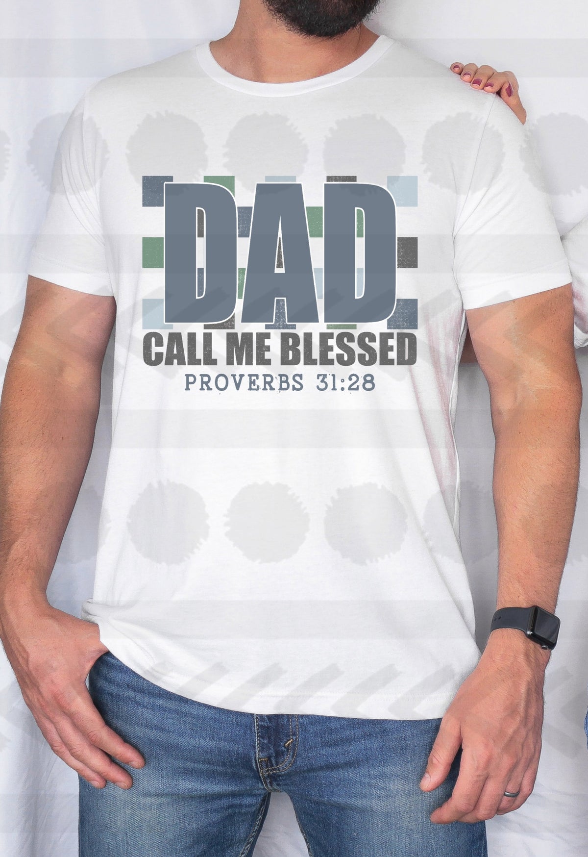 Dad call me blessed muted colors 14713 DTF transfer