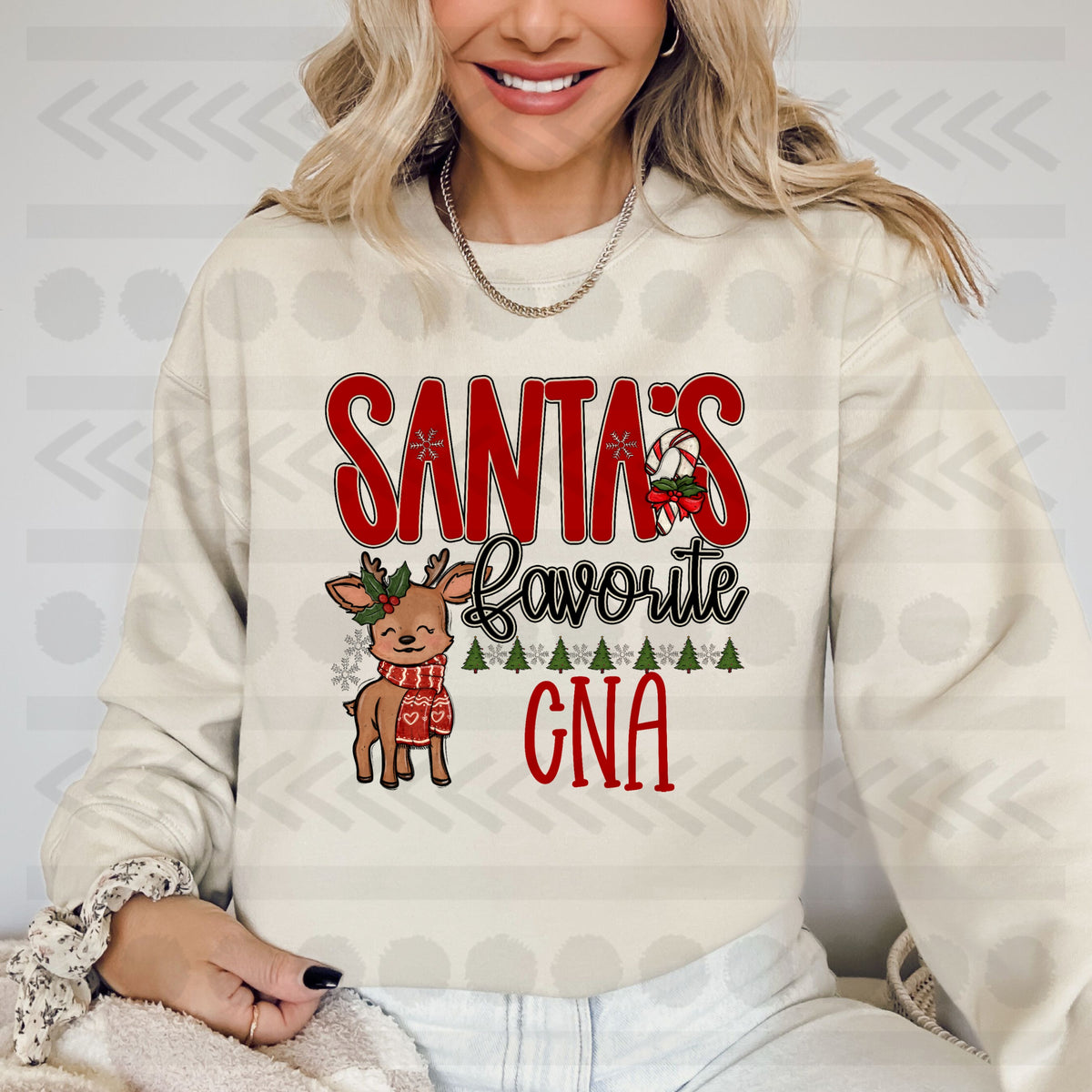 Santa's favorite CNA reindeer 14715 DTF transfer