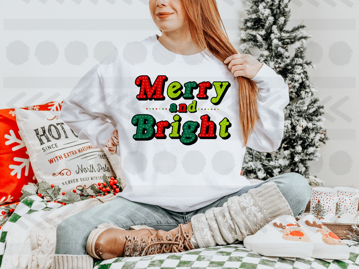 Merry and bright RED & GREEN 14728 DTF transfer