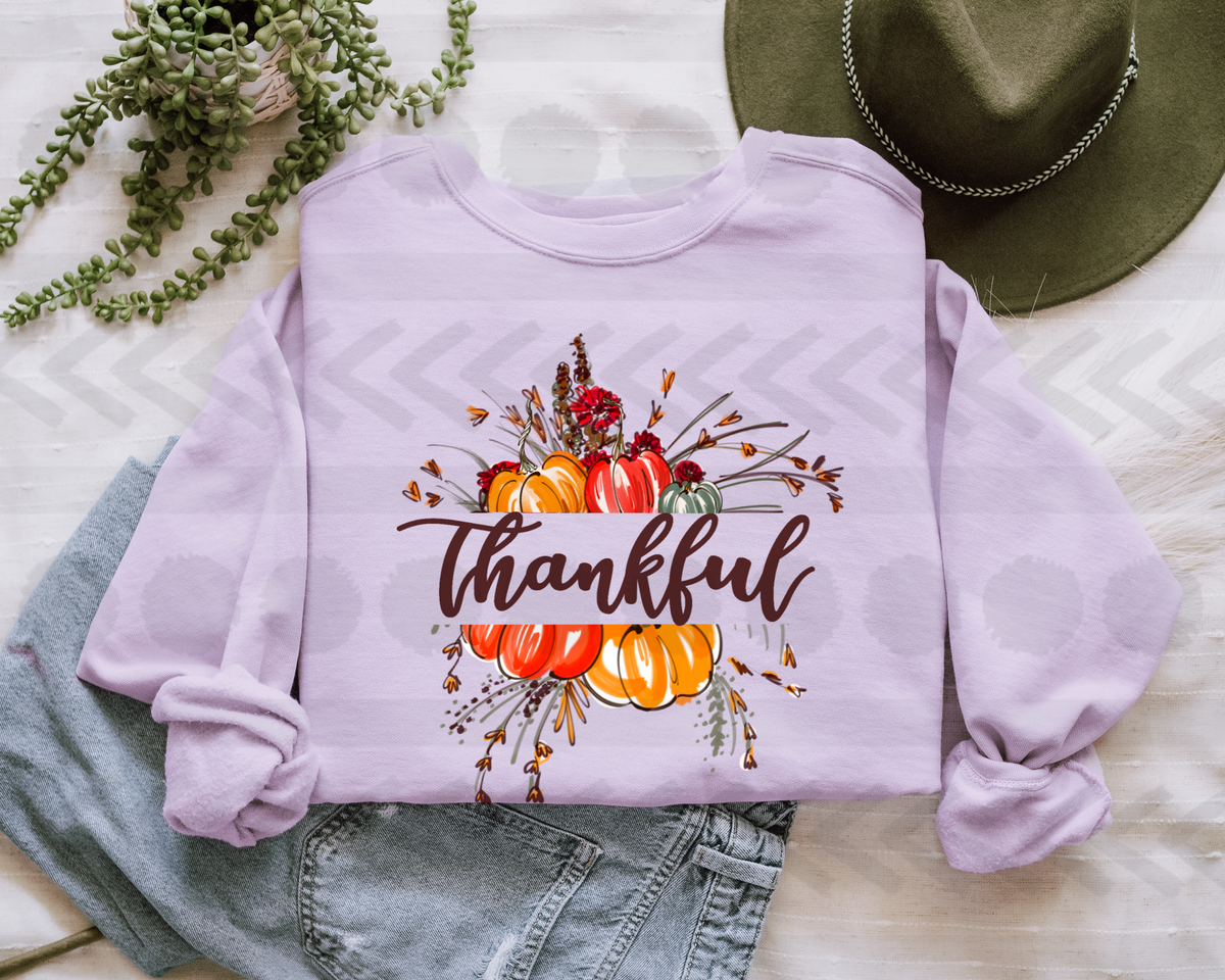 Thankful floral pumpkins 14741 DTF transfer