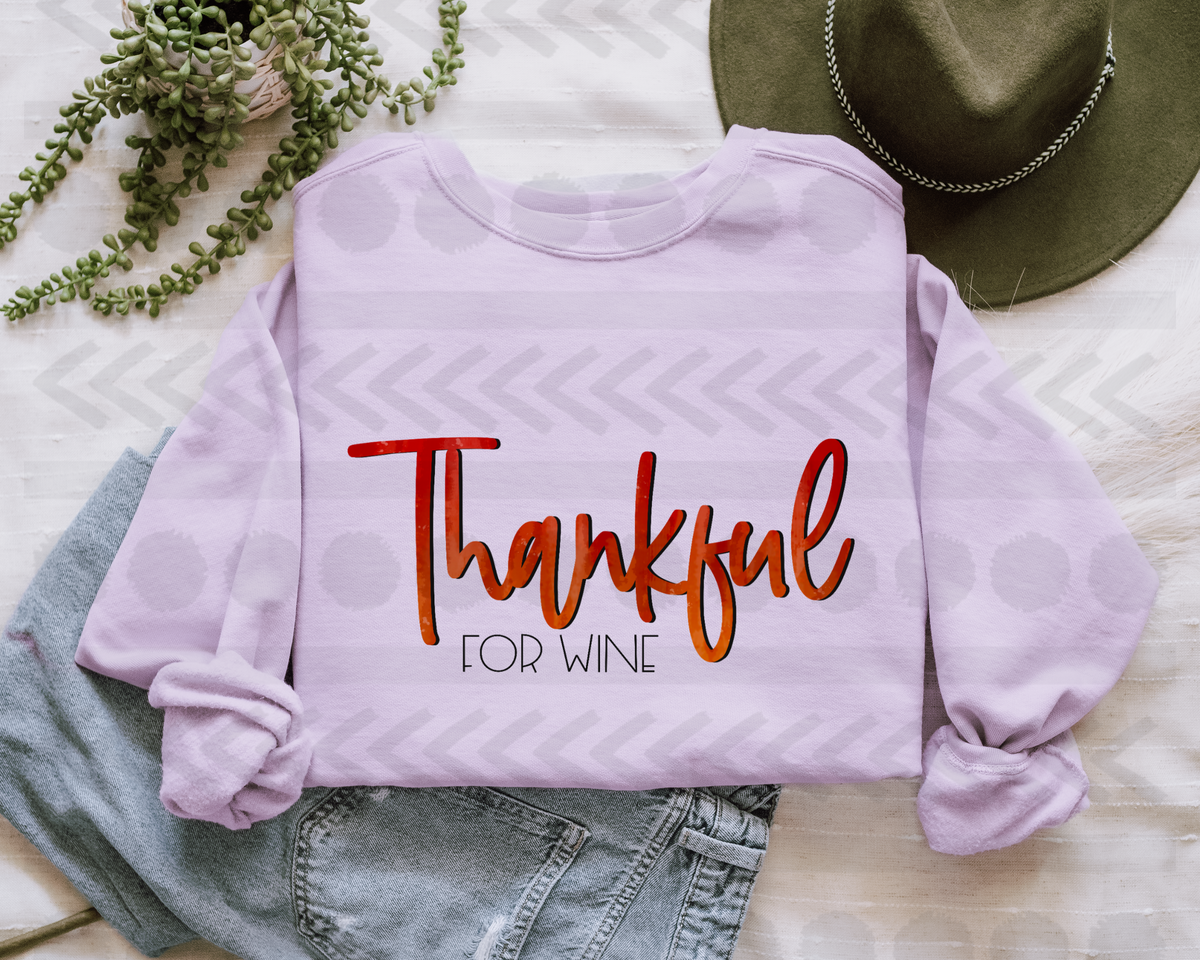 Thankful for wine 14738 DTF transfer