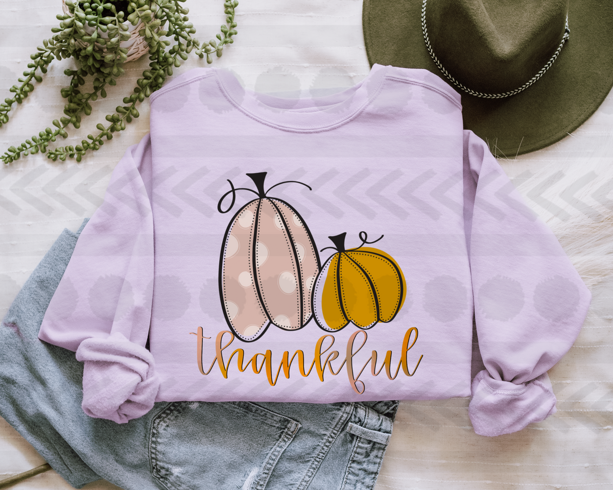 Thankful muted colors with polka dots 14733 DTF transfer