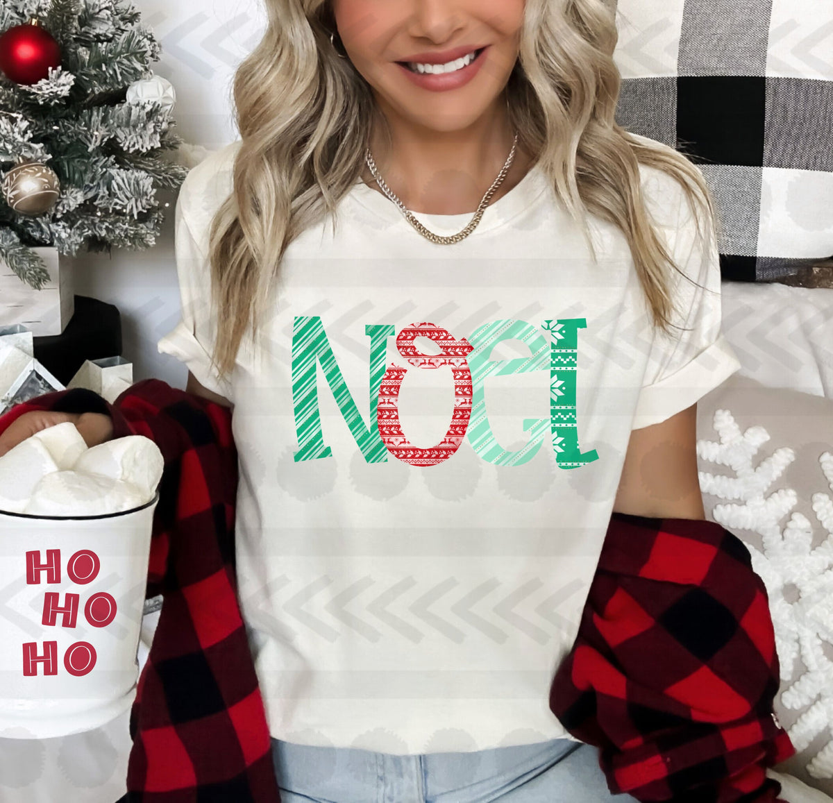 Noel filled letters  14827 DTF transfer