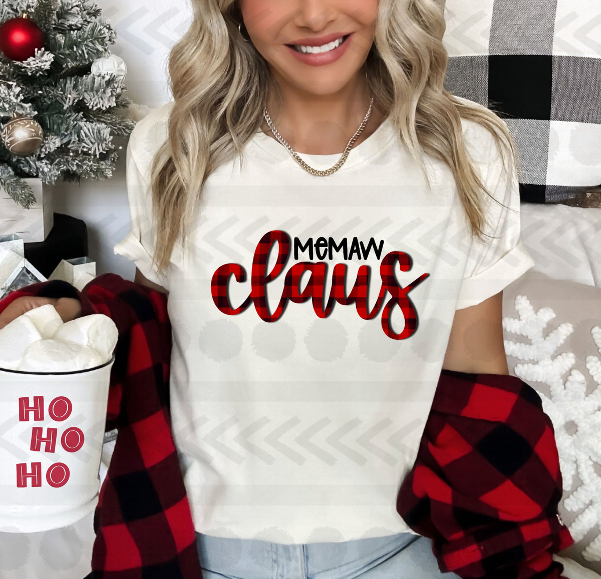 Memaw claus plaid 14819 DTF transfer