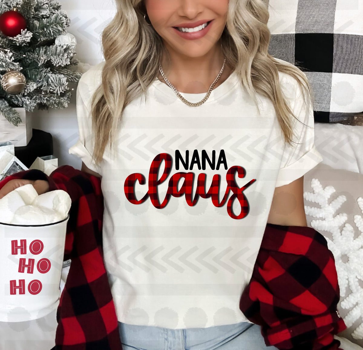 Nana claus plaid 14818 DTF transfer