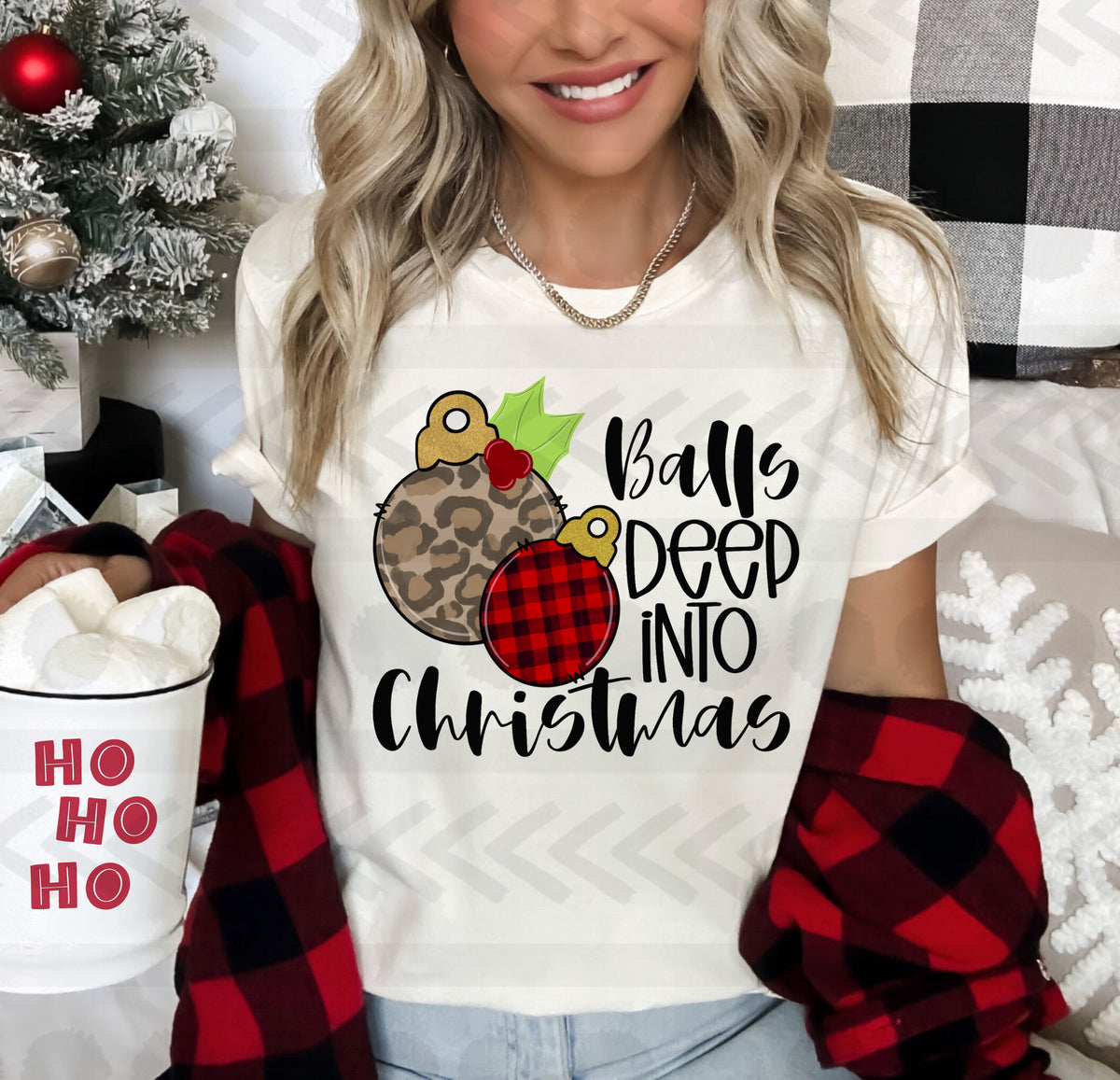 Balls deep into christmas leopard ornaments 148475 DTF transfer