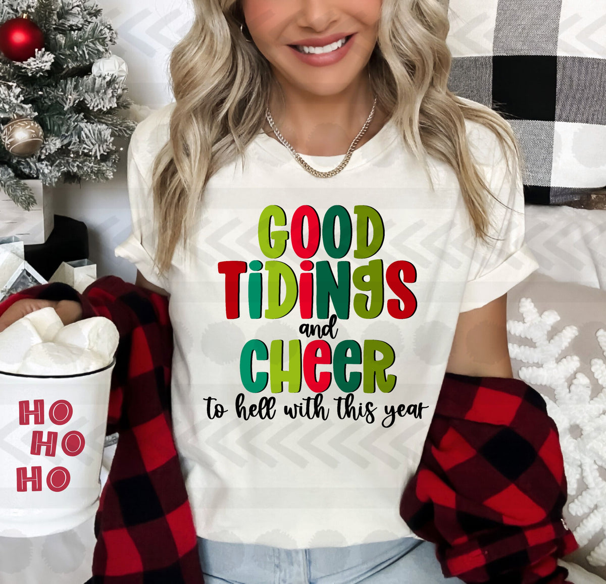 Good tidings and cheer to hell with this year  148470 DTF transfer