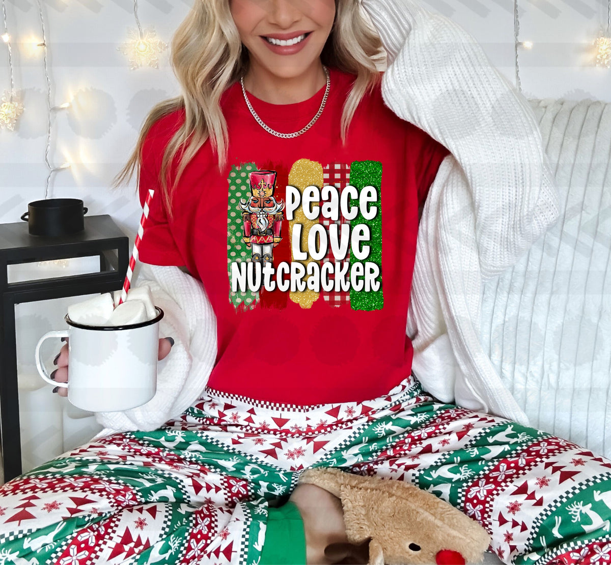 Peace love nutcracker brushstrokes 14831 DTF transfer