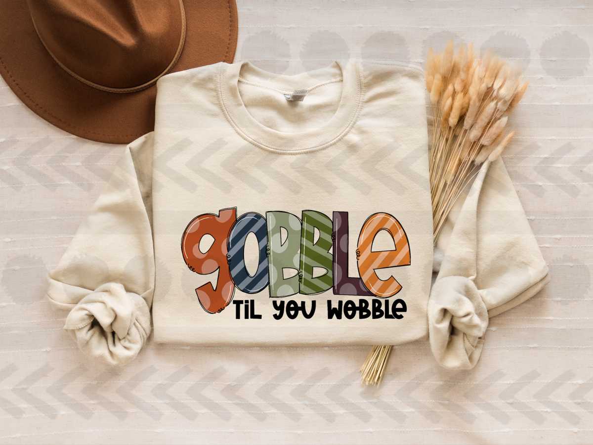 Gobble til you wobble doodles 14803 DTF transfer