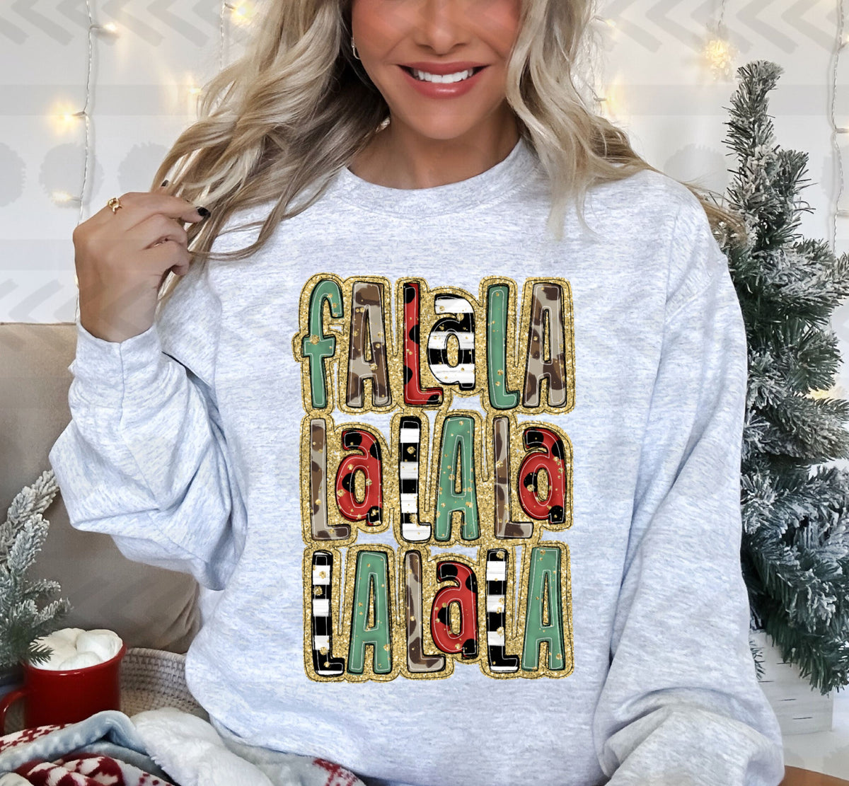 Fa la la la la la la faux LEOPARD 14917 DTF transfer