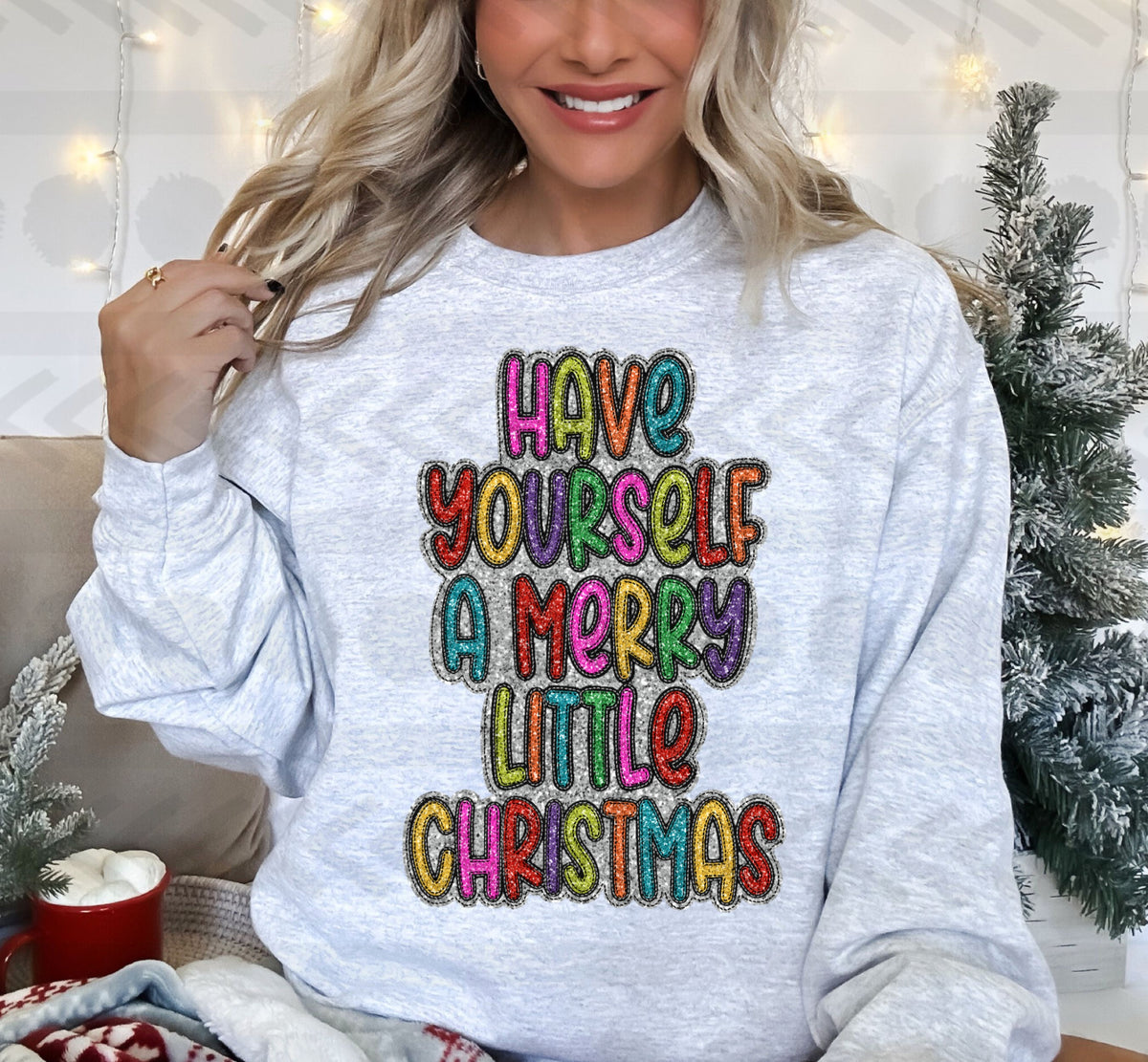 Have yourself a merry little christmas faux   14907 DTF transfer